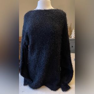 Fuzzy Fur Black Sweater
